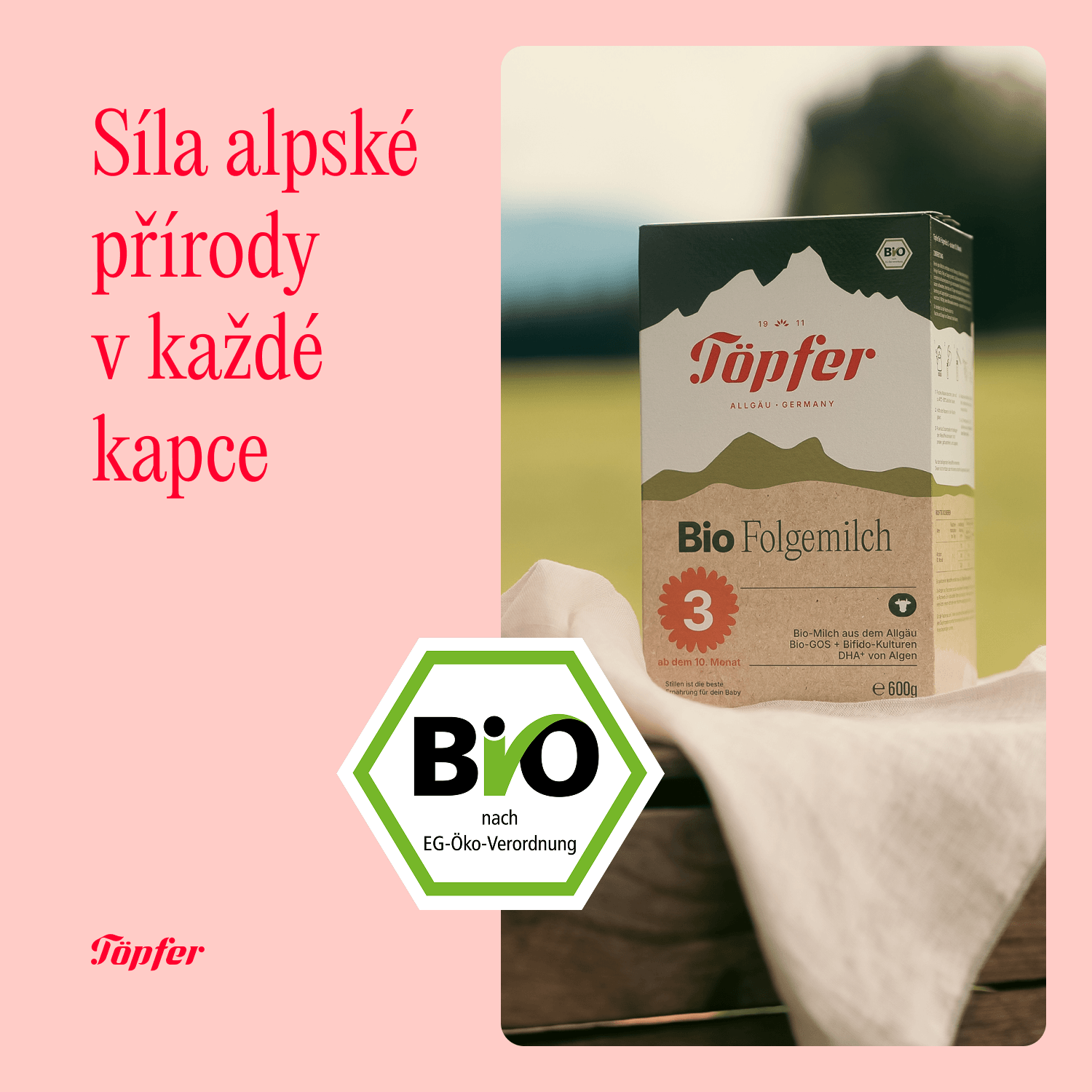 Töpfer BIO 3 pokračovací mléčná kojenecká výživa 600 g