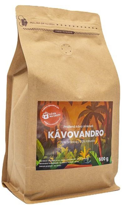Káva na cesty Zrnková káva Kávovandro 500 g