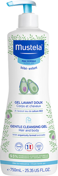 Mustela Jemný čisticí tělový a vlasový gel 750 ml