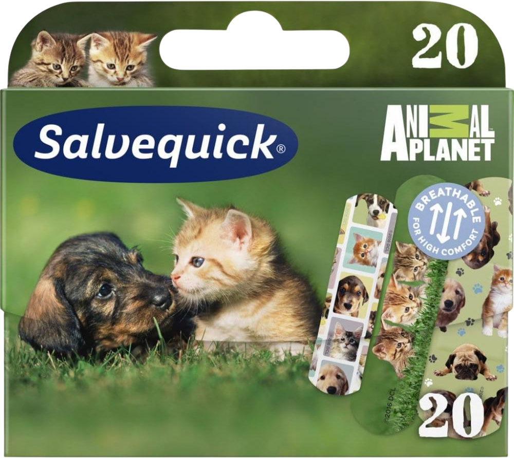 Salvequick Náplast se zvířátky pro děti Animal Planet 20 ks