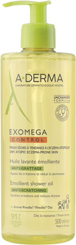 A-Derma Exomega Control zvláčňující sprchový olej 500 ml