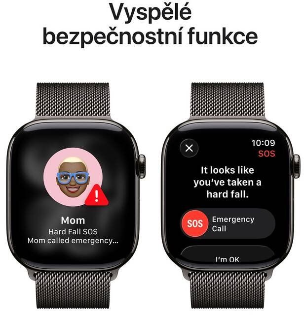 Apple Watch 11 GPS + Cellular 46mm Břidlicově šedý titan s břidlicově šedým milánským tahem - M/L