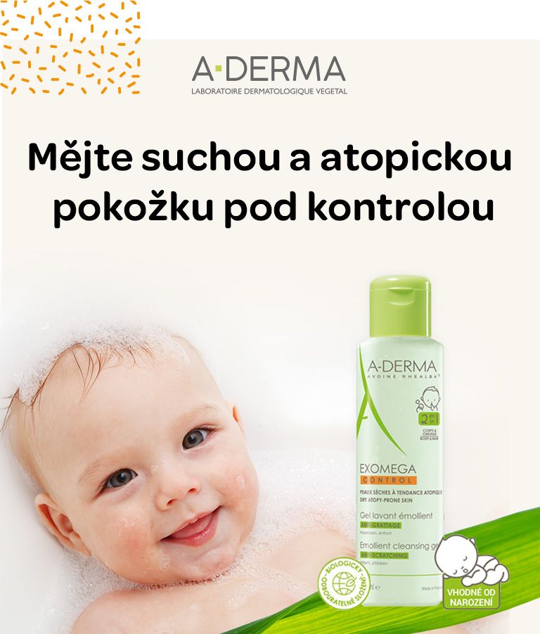 A-derma, Exomega Control, sprchový gel pro děti, suchá a atopická pokožka