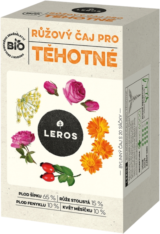 Leros BIO Růžový čaj pro těhotné 20 x 2 g