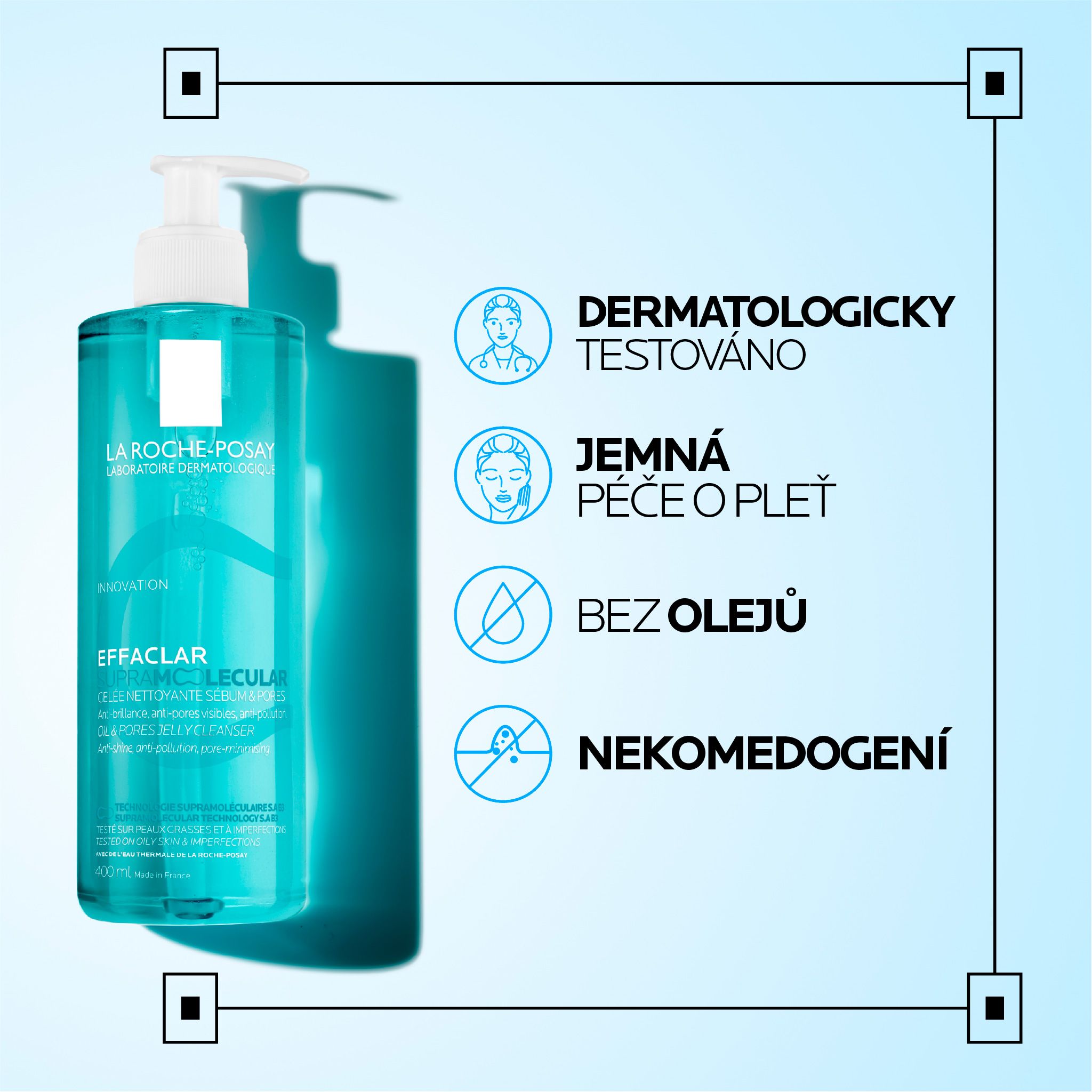 La Roche-Posay Effaclar Supramolecular Zmatňující čisticí gel na mastnou pleť 200 ml