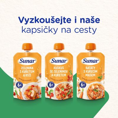 Sunar Příkrm kuskus se zeleninou a kuřetem 6m+, 190 g