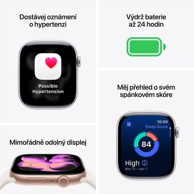 Apple Watch 11 GPS + Cellular 46mm Přírodní titan se skálově šedým sportovním řemínkem - M/L