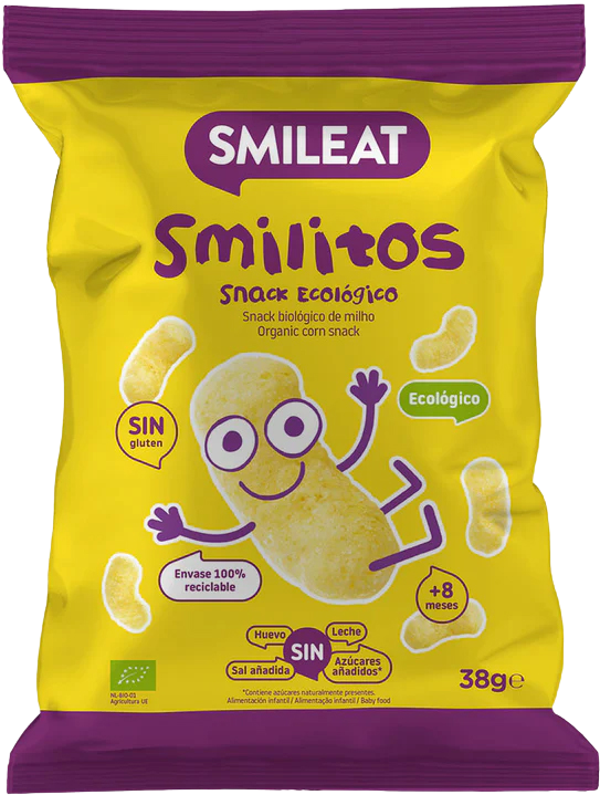 Smileat BIO kukuřičné křupky s extra panenským olivovým olejem 8M+ 38 g