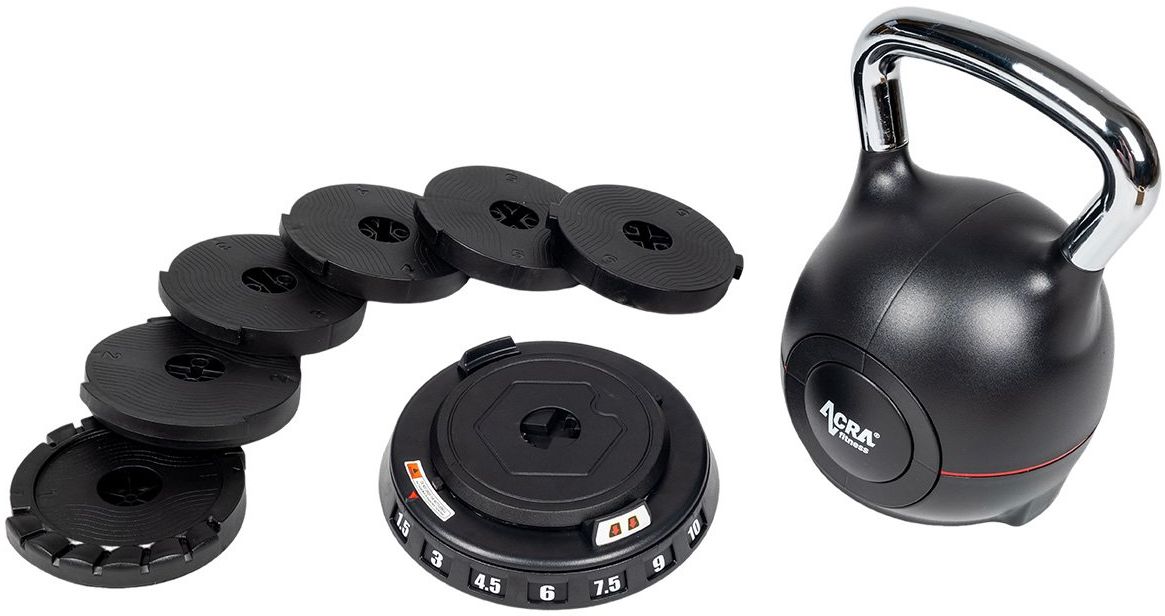 Acra Kettlebell nové generace 7v1 - nastavitelný, 1,5 - 10 kg
