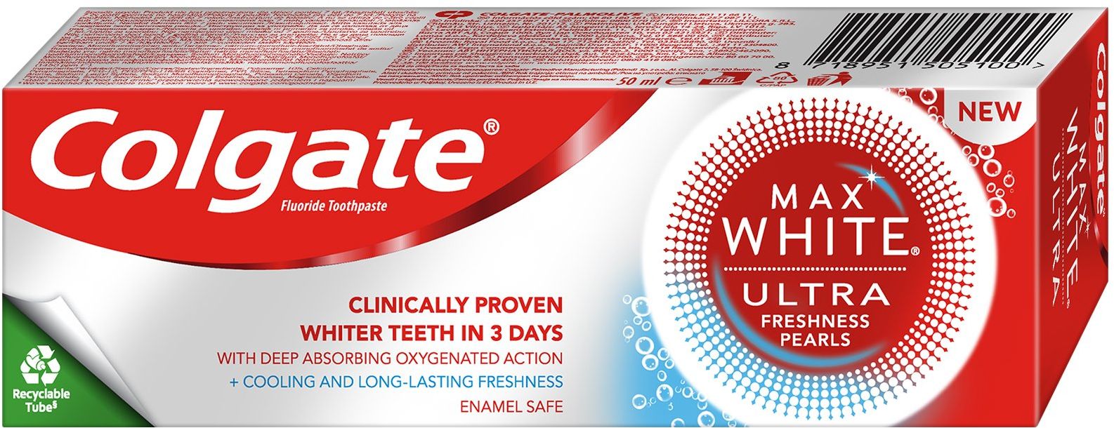 Colgate Max White Ultra Fresh Pearls bělicí zubní pasta 50 ml