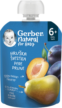 Gerber Natural kapsička hruška a švestka 90 g