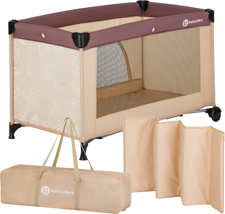 Petite&Mars Postýlka cestovní Nyja Urban Jungle Sand 125 cm
