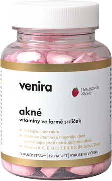 Venira akné ve formě srdíček 120 tablet