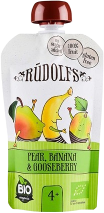 Rudolfs BIO kapsička hruška, banán, angrešt 110 g