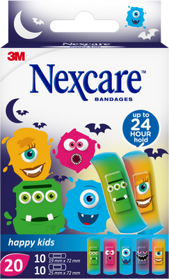 3M Nexcare Happy Kids náplast příšerky 20 ks