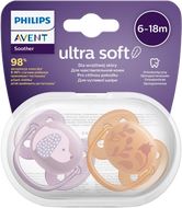 Philips Avent Šidítko Ultrasoft Premium Zvířátko 6-18m dívka