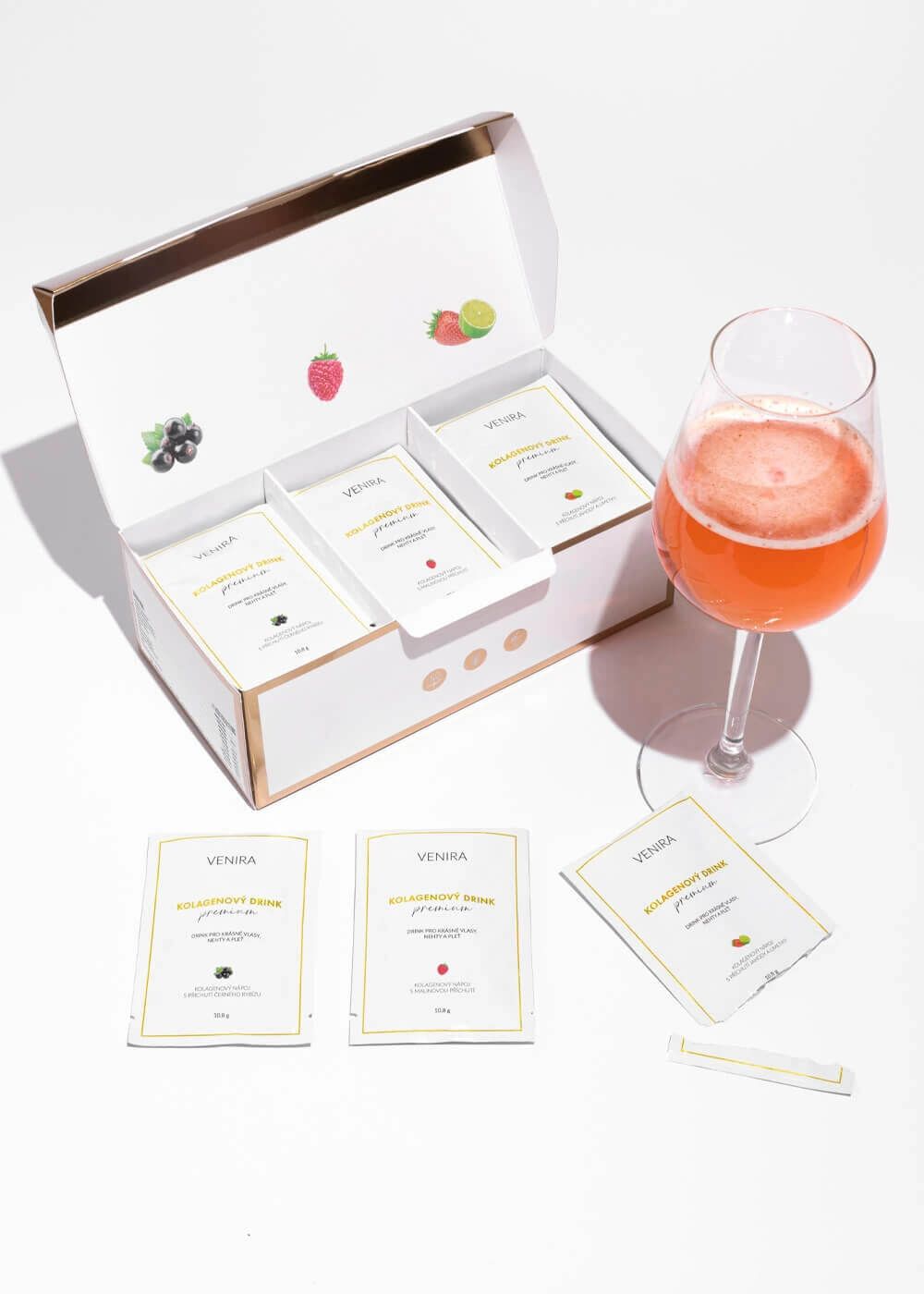 Venira Premium kolagenový drink, mix příchutí 30 x 10.8 g