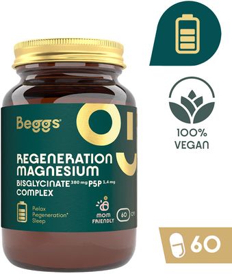 Beggs Magnesium bisglycinate 380mg + P5P COMPLEX 1,4mg 60 kapslí