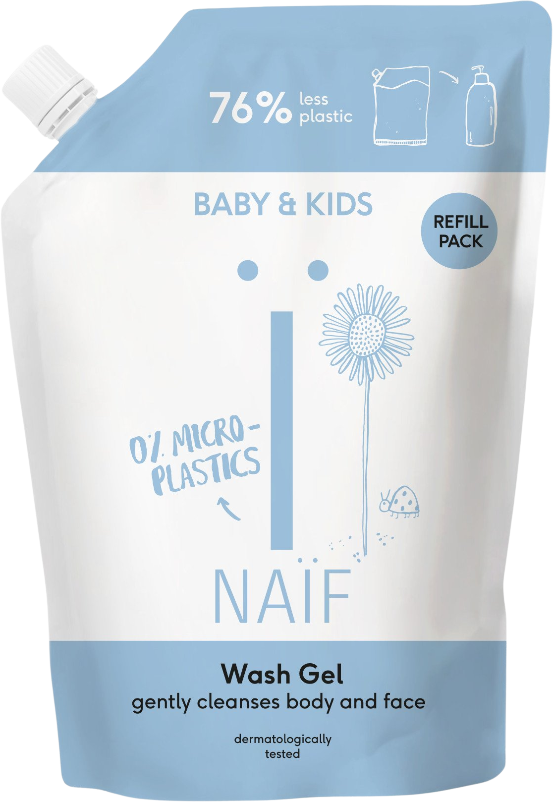 NAÏF Čisticí a mycí gel pro děti a miminka - náhradní náplň 500 ml