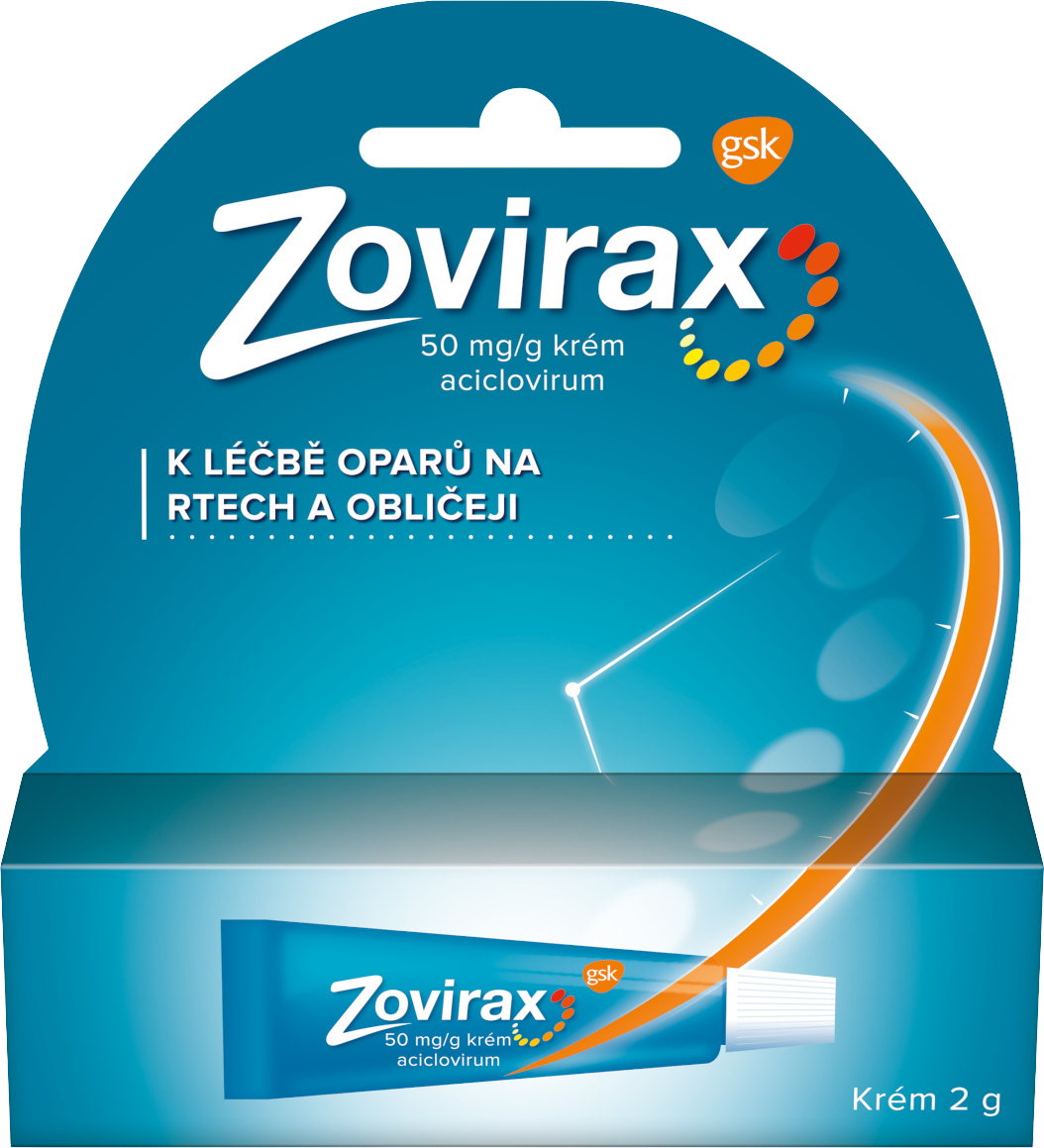 Zovirax 50mg/g, krém při oparech na rtu 2 g