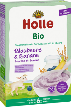 Holle bio kaše s kozím mlékem, borůvkami a banánem 200 g
