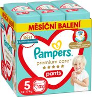 Pampers Premium Care Pants Plenkové kalhotky vel. 5, 12-17 kg, 102 ks