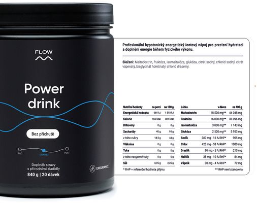 Flow Power drink 2.0 - Bez příchutě 860 g