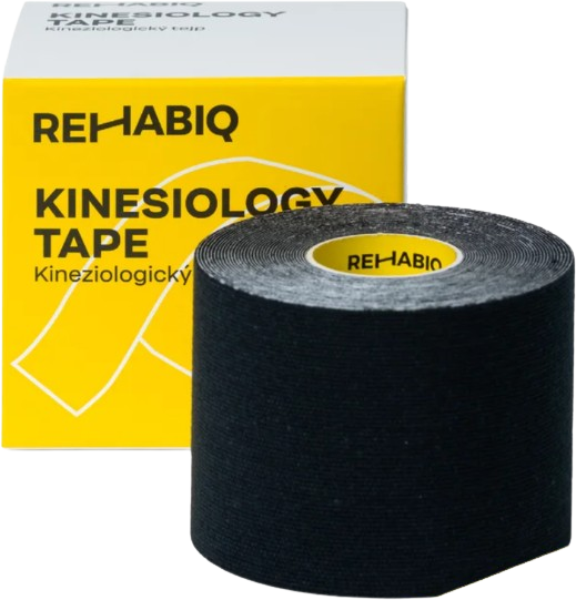 Rehabiq Kinesiology Tape, tejpovací páska černá 5 m
