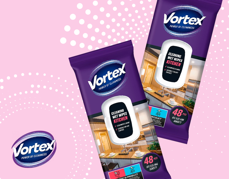 Vortex vlhčené čisticí ubrousky do kuchyně 48 ks