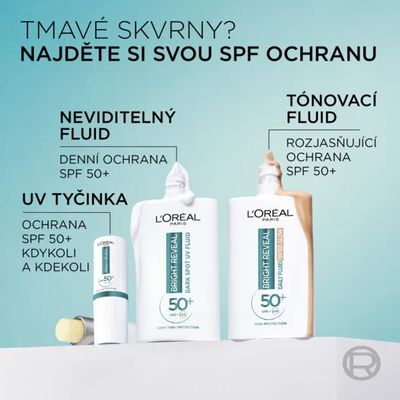 L'Oréal Paris Bright Reveal Daily UV Stick SPF 50+ tyčinka s UV filtrem 9 ml