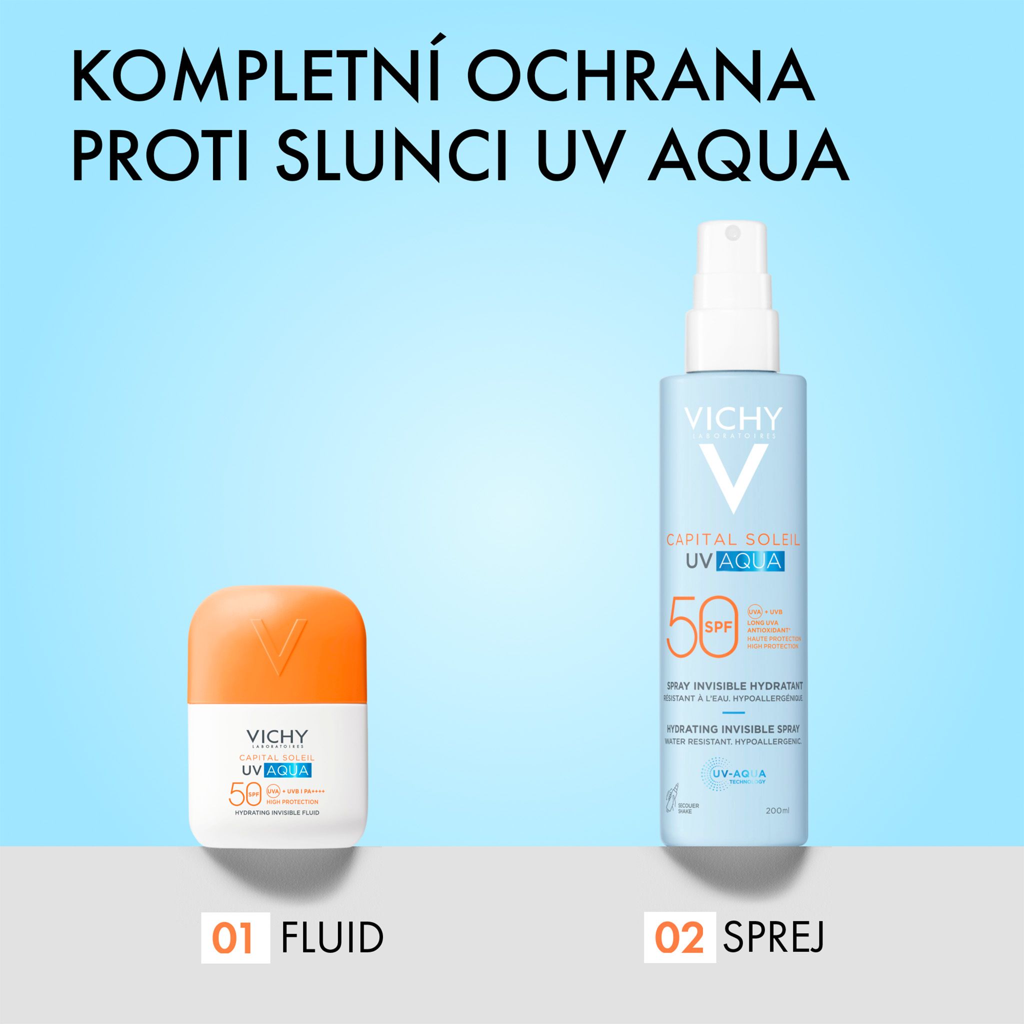 Vichy Capital soleil UV aqua sprej SPF50, 200 ml