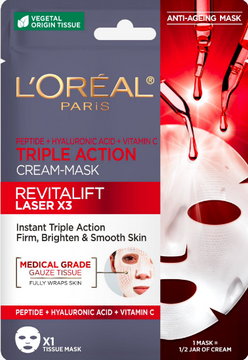 L'Oréal Paris Revitalift Laser X3 Pleťová maska proti stárnutí s trojím účinkem 28 g