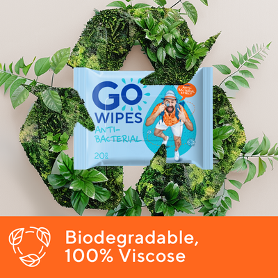 GoWipes Osvěžující vlhčené ubrousky s antibakteriálním účinkem Plastic Free 20 ks