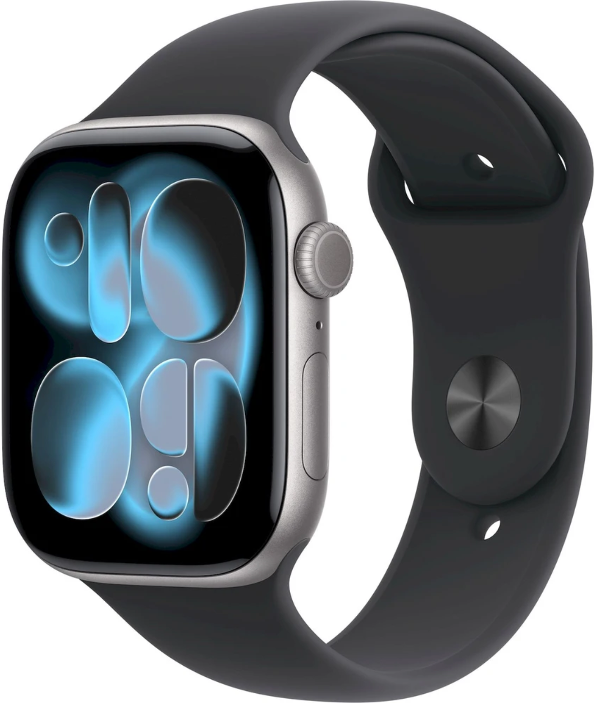 Apple Watch 11 GPS + Cellular 42mm vesmírně šedý hliník - černý sportovní řemínek - S/M