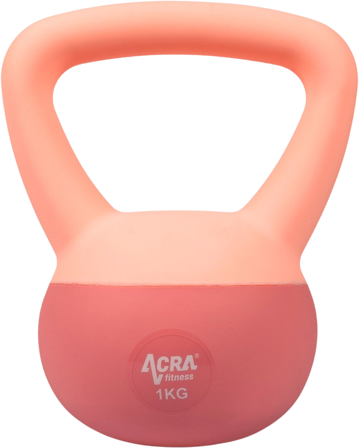 Acra Soft PVC Kettlebell, růžový 1 kg