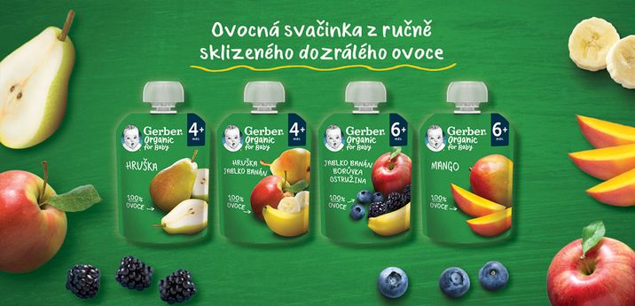 Gerber Organic kapsička hruška, jablko a banán 90 g