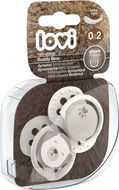 LOVI Dudlík s mini štítkem silikonový dynamický Buddy Bear 0-2m 2 ks