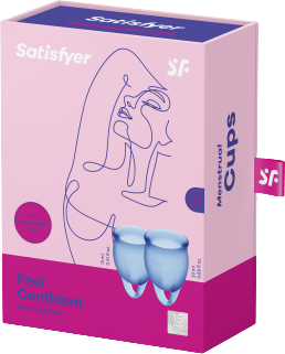 Satisfyer Feel confident - menstruációs kehely (kék) 2 db