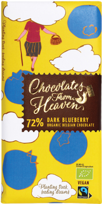 Chocolates from Heaven BIO hořká čokoláda s borůvkami 72% 100 g