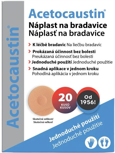 Acetocaustin Náplast na bradavice 20 ks