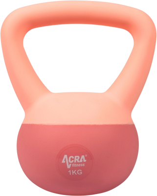 Acra Soft PVC Kettlebell, růžový 1 kg