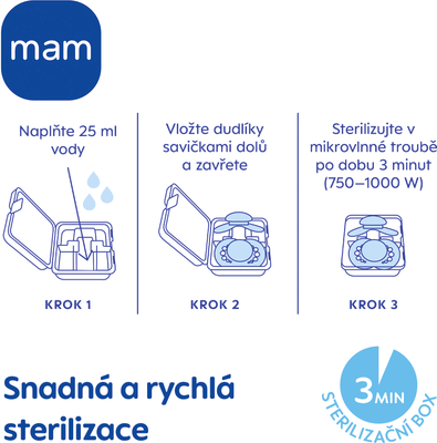 MAM dudlík COMFORT 3-12, sng box růžový