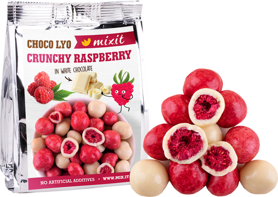 Mixit Křupavé maliny v čokoládě do kapsy 70 g