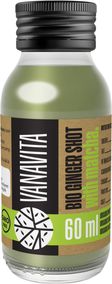 VanaVita BIO Zázvorový shot s matcha čajem 60 ml