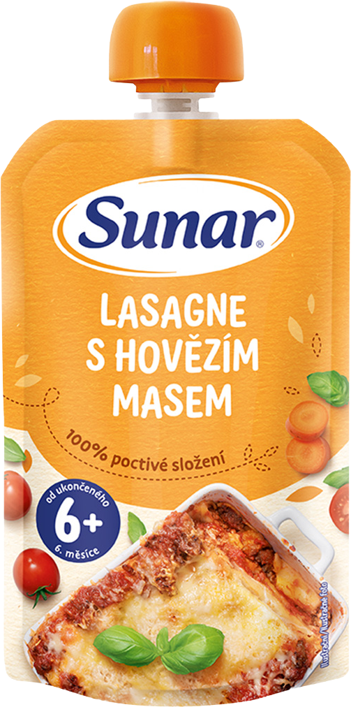 Sunar příkrm lasagne s hovězím masem 6m+ 120 g