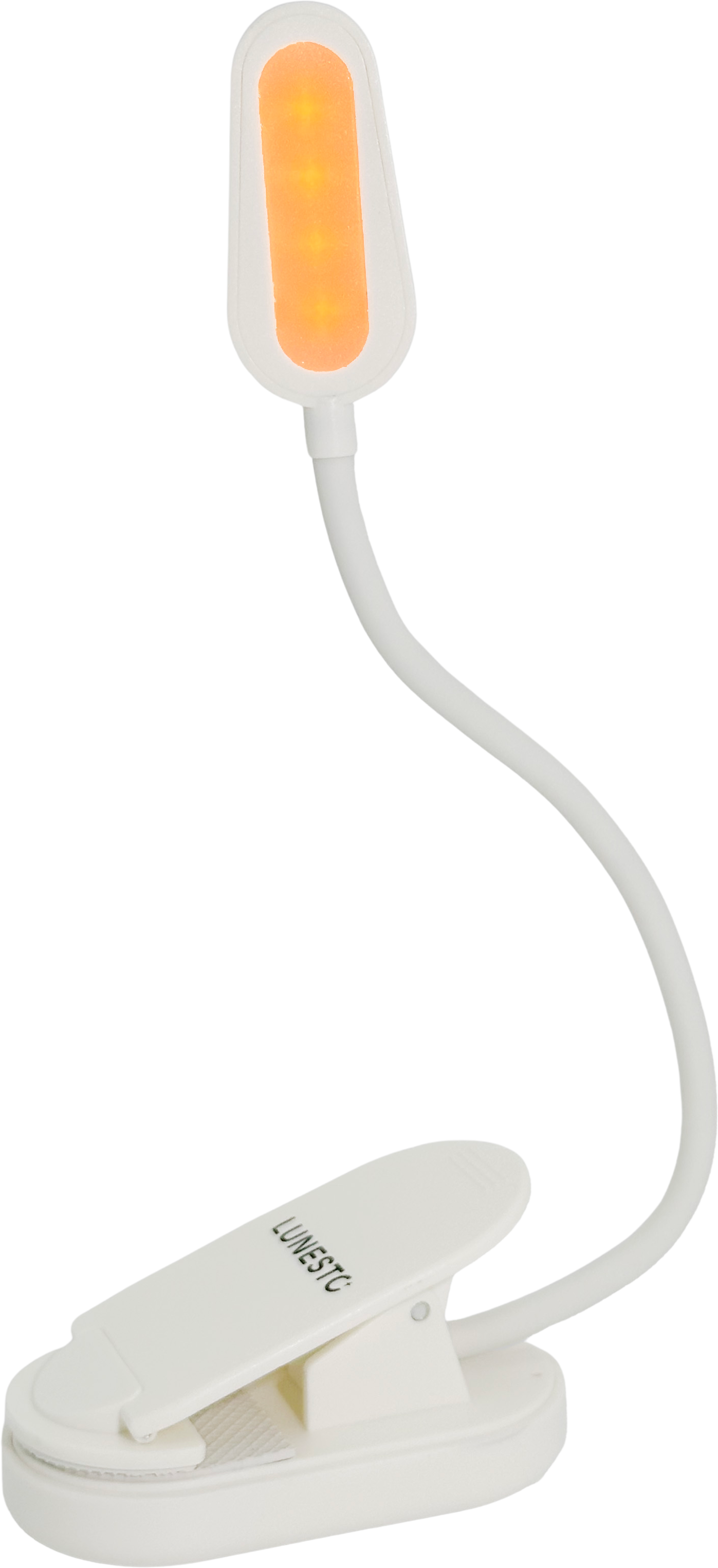 Lunesto LED Lampička na čtení bez modré složky s CLIP-ONEM bílá