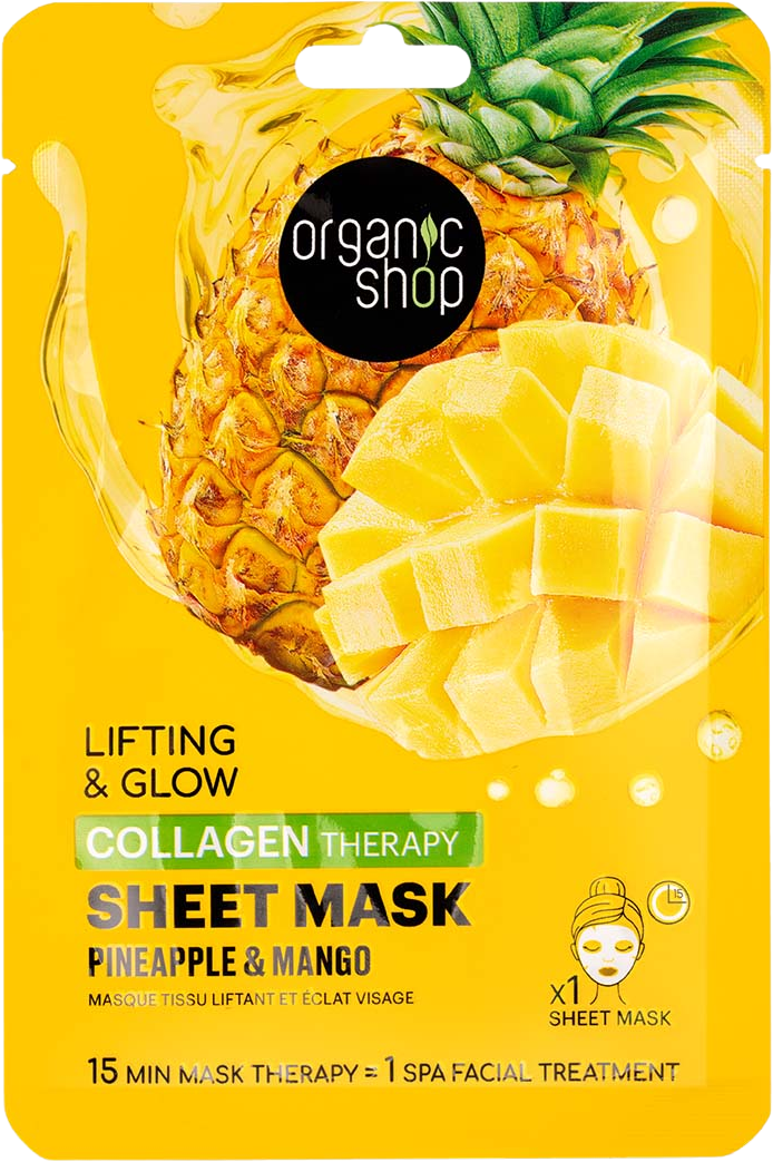 Organic Shop Kolagenová plátýnková maska Ananas a mango