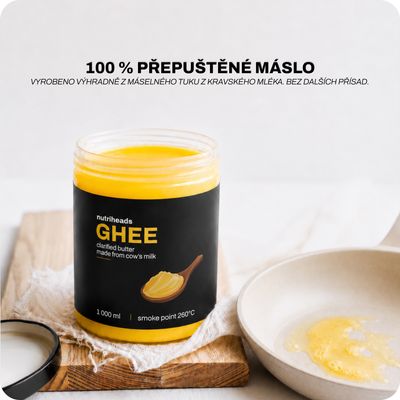 Nutriheads Ghee přepuštěné máslo 1000 ml