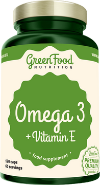 GreenFood Nutrition Omega3 + Vitamin E 120 kapslí