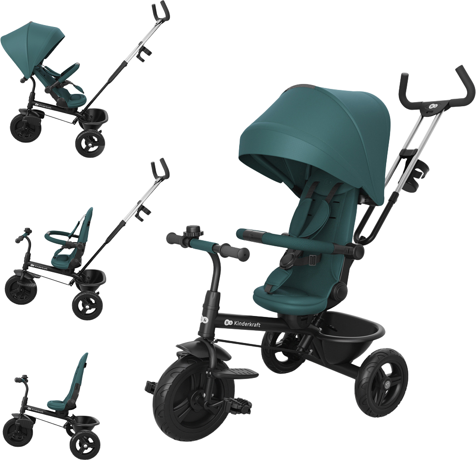 Kinderkraft Tříkolka Aston 2 Plus Green, 9m+